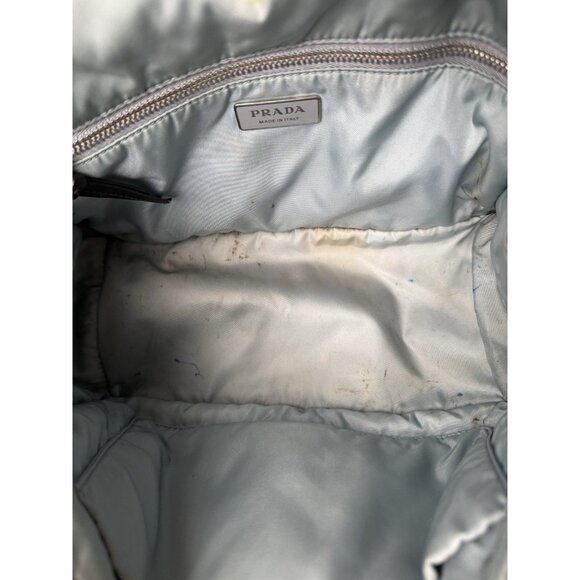 Prada Tessuto Etiquette Bag Nylon Leather Studded Crossbody Shoulder Flap - Picture 15 of 16